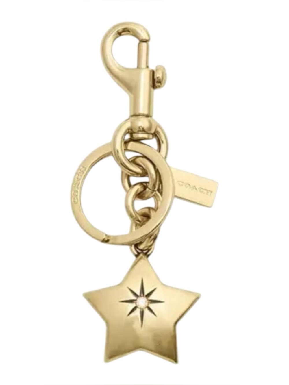 Coach NWT Gold Star Pendant Key & Card Holder Charm